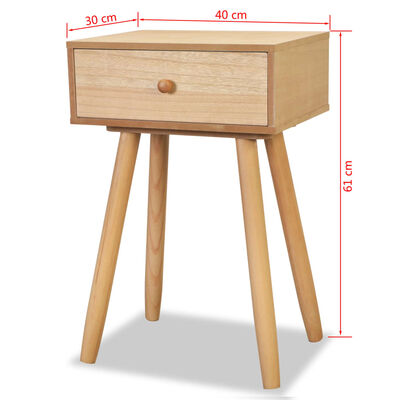 vidaXL Naktiniai staliukai, 2vnt., pušies mediena, 40x30x61cm, rudi