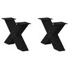 vidaXL Kavos staliuko kojelės, 2 vnt., juodos, 60x(30-31) cm, plienas, X formos