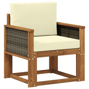 vidaXL Lauko Vidurinis Sofa Kietos akacijos mediena Natūrali
