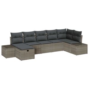 vidaXL Sofos komplektas su pagalve 7 pcs poliratanas