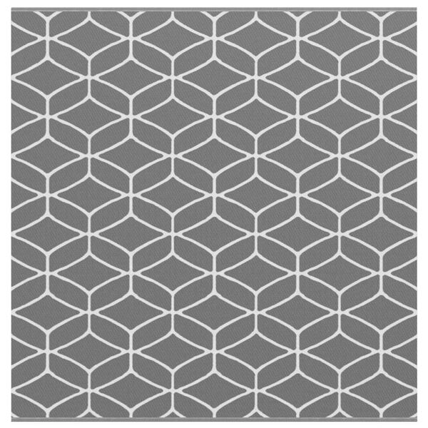 vidaXL Lauko kilimas ARAKIL Pilka ir balta 250 x 250 cm PP