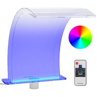 vidaXL Baseino fontanas su įvairių spalvų LED/jungtimis, 50cm, akrilas