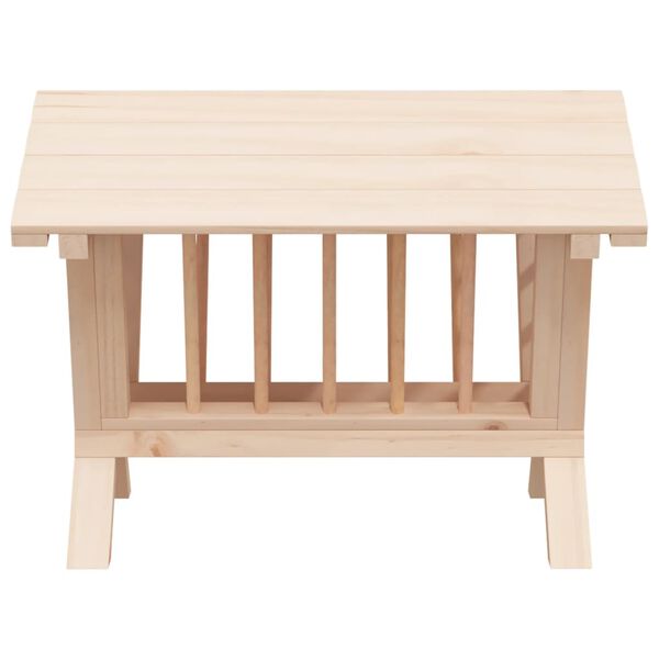 vidaXL &Scaron;ieno laikiklis triu&scaron;iams, 44x33x33cm, eglės medienos masyvas