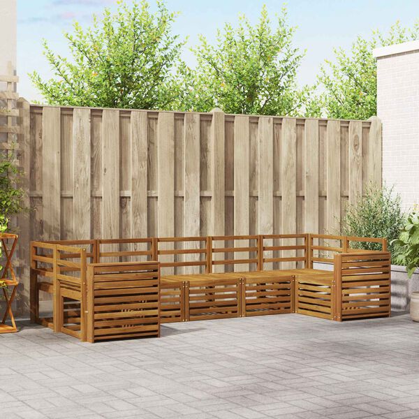 vidaXL Sofų komplektai 7 pcs Natūrali Kietos akacijos mediena