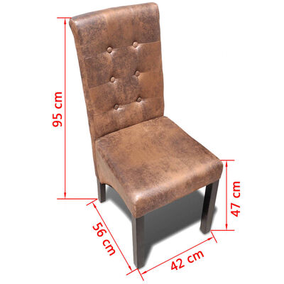 vidaXL Valgomojo kėdės, 2vnt., rudos, dirbtinė oda