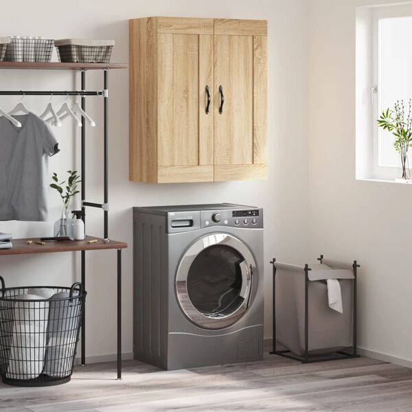 vidaXL Prie sienos montuojama spintelė, ąžuolo, 69,5x34x90cm, mediena