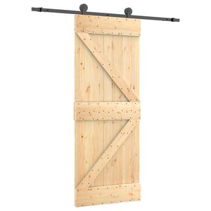 vidaXL Slankios durys 85 x 210 cm Natūrali ir juoda