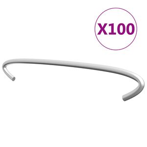 vidaXL Kabliai gabionams, 100vnt., galvanizuotas plienas, 15cm