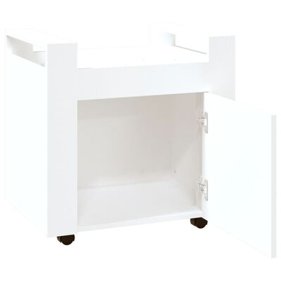 vidaXL Rašomojo stalo lentyna su ratukais, balta, 60x45x60cm, mediena