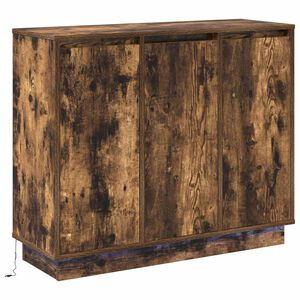vidaXL LED Bufetas Rūkyta ąžuolas 90 x 32 x 75 cm Apdirbta mediena