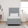 vidaXL Lovos rėmas su galvūgalio Šviesiai pilka 90 x 190 cm audinys
