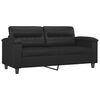 vidaXL Dvivietė sofa, juodos spalvos, 140cm, dirbtinė oda