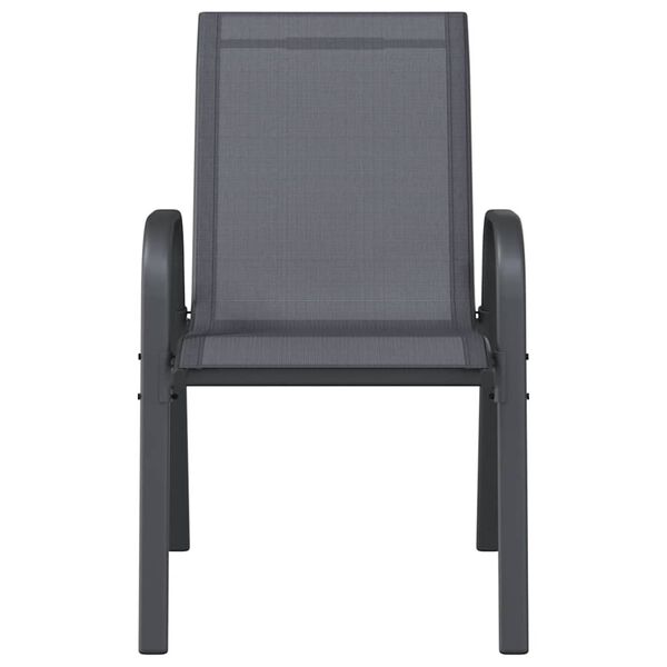 vidaXL Sudedamos sodo kėdės, 2vnt., pilkos, tekstileno audinys