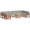 vidaXL Lauko sofos komplektas 11 pcs Natūrali ir &scaron;viesiai pilka