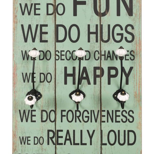 vidaXL Paltų kabykla HAPPY LOVE, mont. prie sienos, 6 kabl., 120x40cm