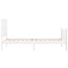 vidaXL Lovos rėmas su galvūgaliu, baltas, mediena, mažas vienvietis
