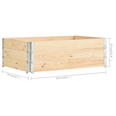 vidaXL Padėklų apvadai, 3vnt., 50x150cm, pušies medienos masyvas