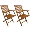 vidaXL Sulankstomos lauko kėdės, 2 vnt., akacijos mediena