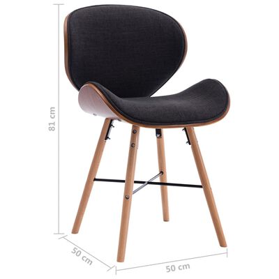 vidaXL Valgomojo kėdės, 4vnt., tamsiai pilkos, audinys ir mediena