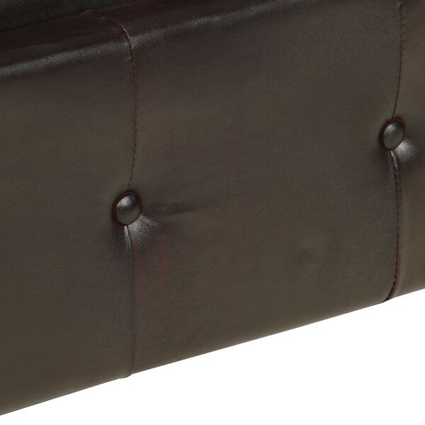 vidaXL Dvivietė chesterfield sofa, rudos spalvos, tikra oda