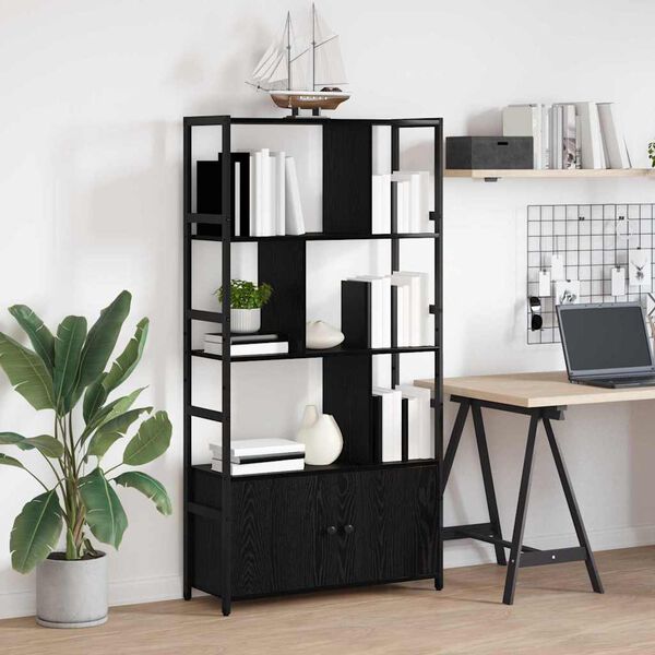 vidaXL Knygų lentyna Juodas ąžuolas 80 x 30 x 155,5 cm