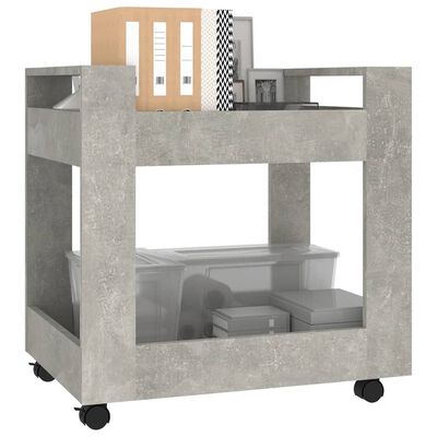 vidaXL Rašomojo stalo lentyna, betono pilka, 60x45x60cm, mediena