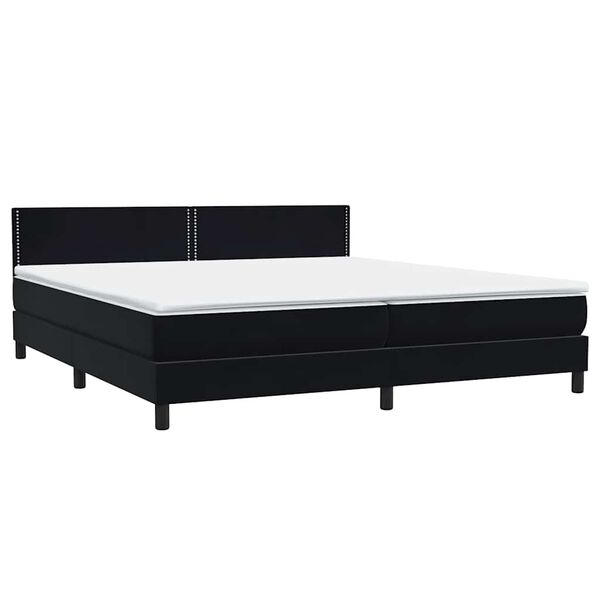 vidaXL Box Spring Lova su čiužiniu Juodas 200x220 cm aksomas