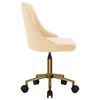 vidaXL Pasukama valgomojo kėdė, kreminės spalvos, aksomas