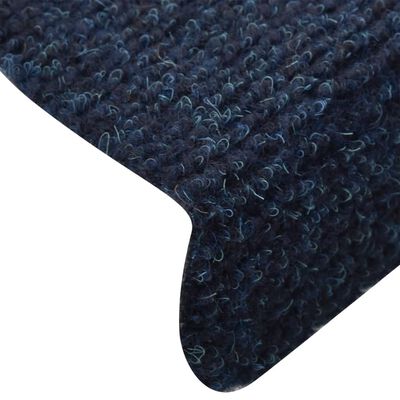 vidaXL Lipnūs laiptų kilimėliai, 10vnt., tamsiai mėlyni, 65x21x4cm