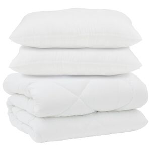 vidaXL Antklodė su pagalvėmis su pagalve 3 pcs Balta