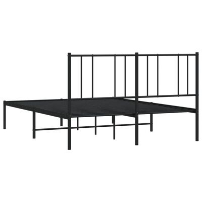 vidaXL Metalinis lovos rėmas su galvūgaliu, juodos spalvos, 140x200cm