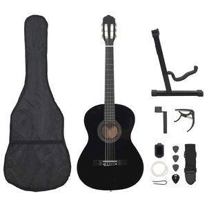 vidaXL Klasikinės gitaros rinkinys pradedantiesiems, 12 dalių, 4/4 39"