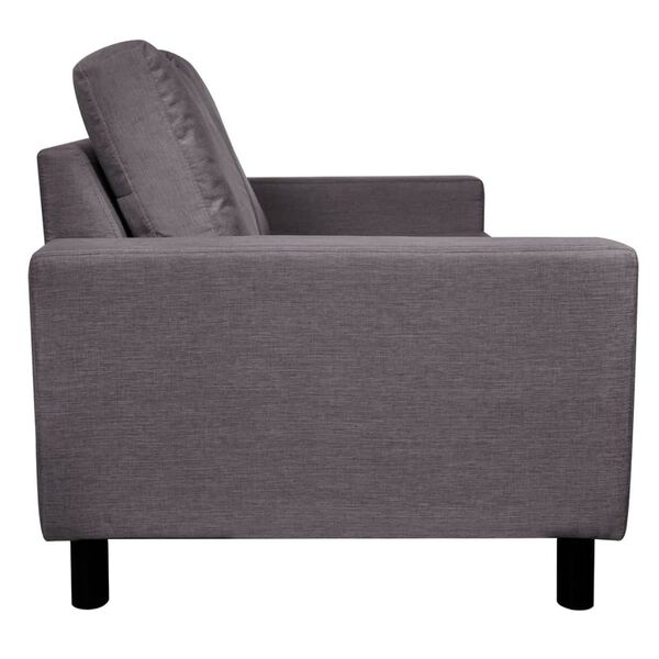 vidaXL Dvivietė sofa, audinys, tamsiai pilka
