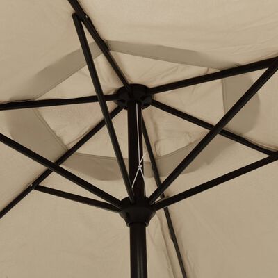 vidaXL Lauko skėtis su metaliniu stulpu, 300 cm, taupe spalvos