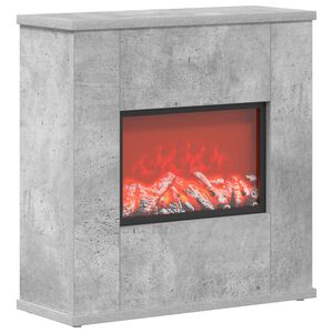 vidaXL Elektrinis židinys Betono 47 x 18 x 48 cm Apdirbta mediena