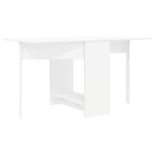 vidaXL Valgomojo stalas 138 x 70 x 73,5 cm Apdirbta mediena Balta