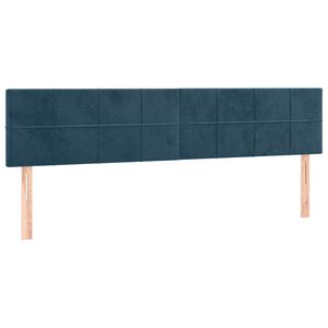 vidaXL Galvūgaliai, tamsiai mėlyni, 200x5x78/88 cm, aksominiai