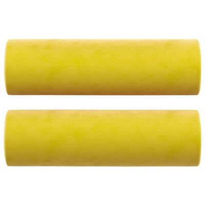 vidaXL Pagalvėlės, 2vnt., geltonos spalvos, 15x50cm, aksomas