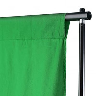 vidaXL Medvilninis fonas, žalias, 600x300 cm, "chroma key"