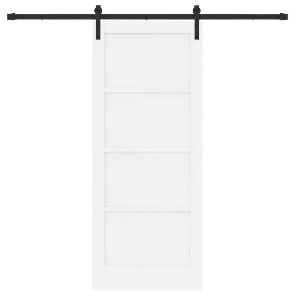 vidaXL Slankios durys Balta 83 x 202 cm Kietos pušies mediena