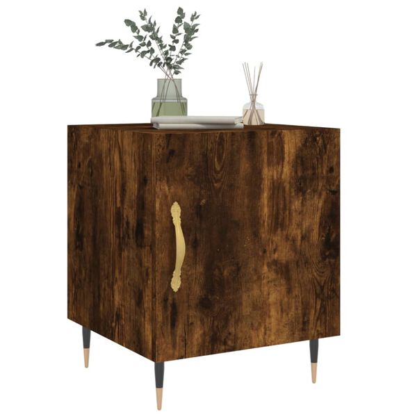 vidaXL Naktinės spintelės, 2vnt., dūminio ąžuolo, 40x40x50cm, mediena