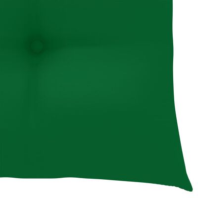 vidaXL Bistro baldų komplektas su žaliomis pagalvėlėmis, 3vnt., tikmedžio masyvas