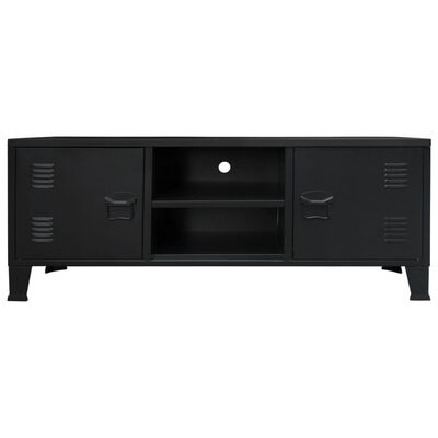 vidaXL TV spintelė, metalas, industr. stiliaus, 120x35x48cm, juoda