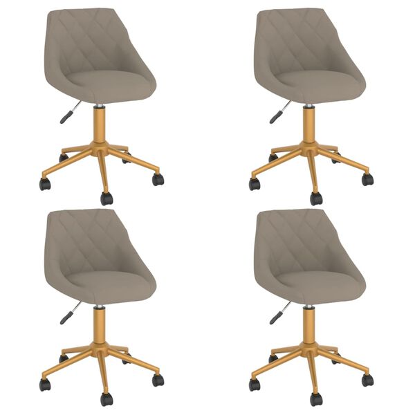 vidaXL Pasukamos valgomojo kėdės, 4vnt., &scaron;viesiai pilkos, aksomas