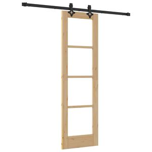 vidaXL Slankios durys ORKDAL Natūrali ir juoda 61 x 198,5 cm