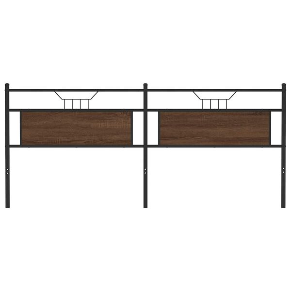 vidaXL Pakaitinis galvūgalis rudas ąžuolas 193 cm inžinerinis medis ir plienas