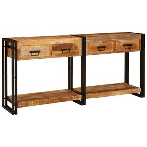 vidaXL Konsoliniai staliukai 2 vnt. Ruda 161 x 33 x 75 cm