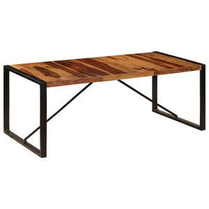 vidaXL Valgomojo stalas, 200x100x75cm, rausv. dalb. medienos masyvas