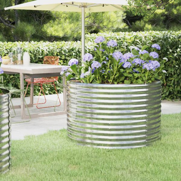 vidaXL Aukštas sodo lovelis, sidabrinis, 100x100x68cm, cinkuotas plienas