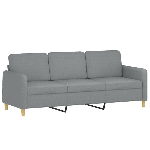 vidaXL Trivietė sofa, &scaron;viesiai pilkos spalvos, 180cm, audinys